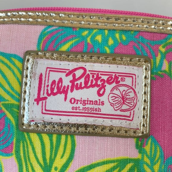 Lilly Pulitzer colorful fabric/leather makeup pouch - Picture 6 of 8